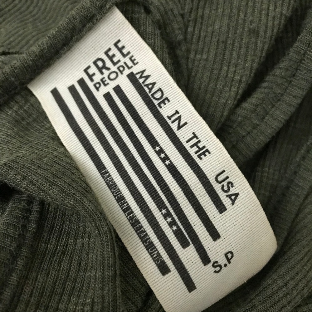 ๐ดFree People Green Ribbed Tank Top Racer Back S - Picture 5 of 7